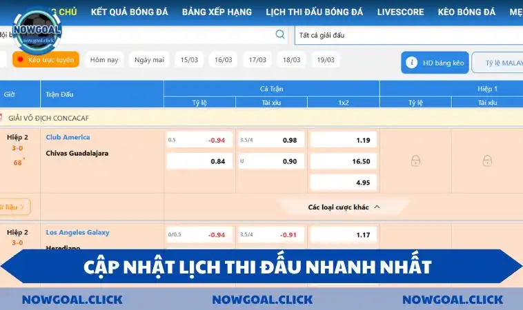 cap nhat lic thi dau nhanh nhat Cập nhật lịch thi đấu nhanh nhất cho mọi giải đấu